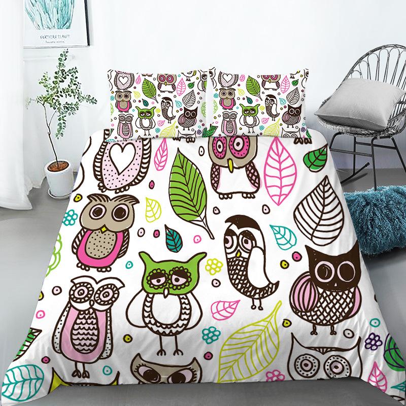 Funny Cartoon Animals Duvet Cover With Pillowcases Bear Chicken Rabbit Lions 3D Print Toddler Bedding Set For Kids Teens Decor