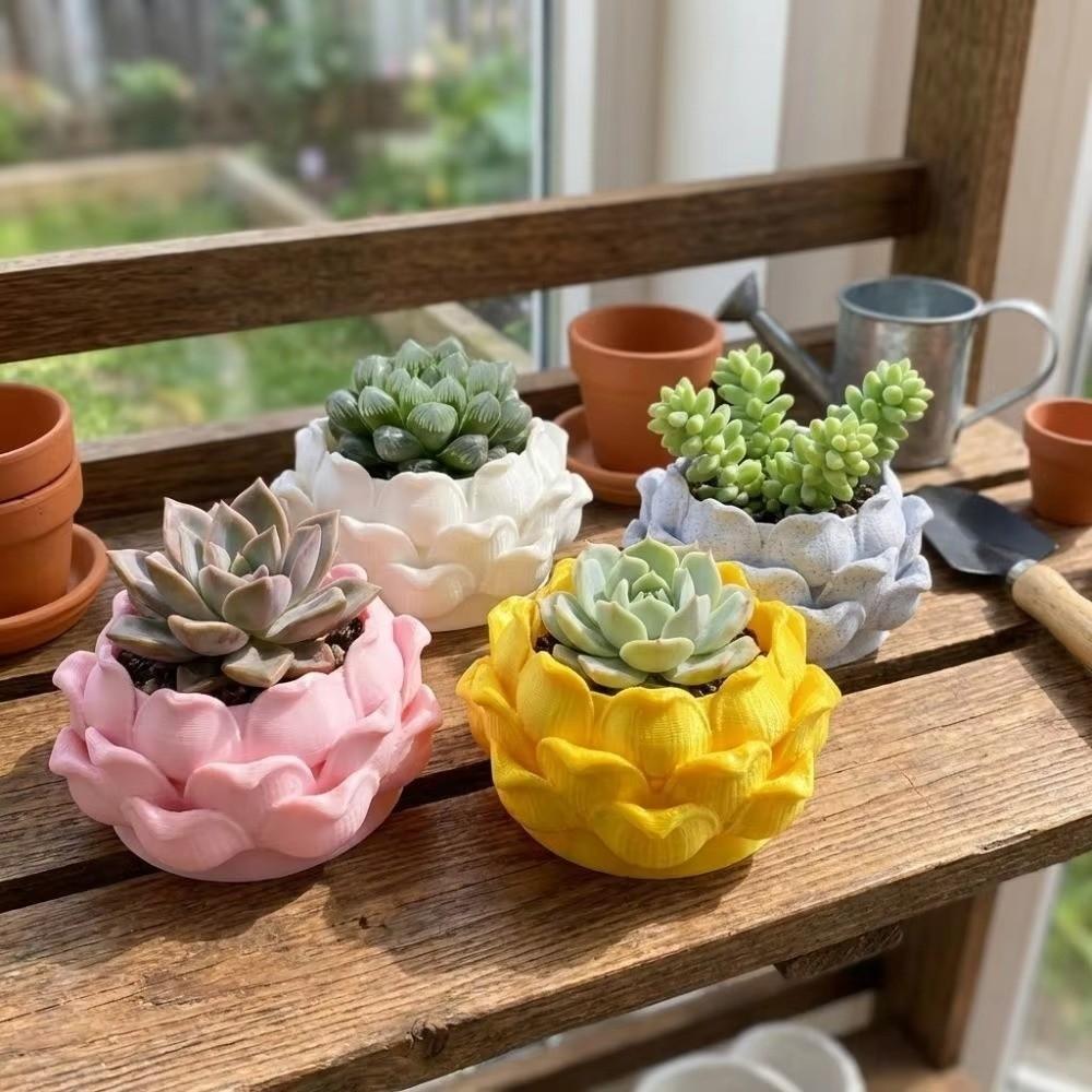 With Drainage Hole Plastic Nursery Pots 3D Printed Jewelry Storage Box Succulent Plant Pot Yard