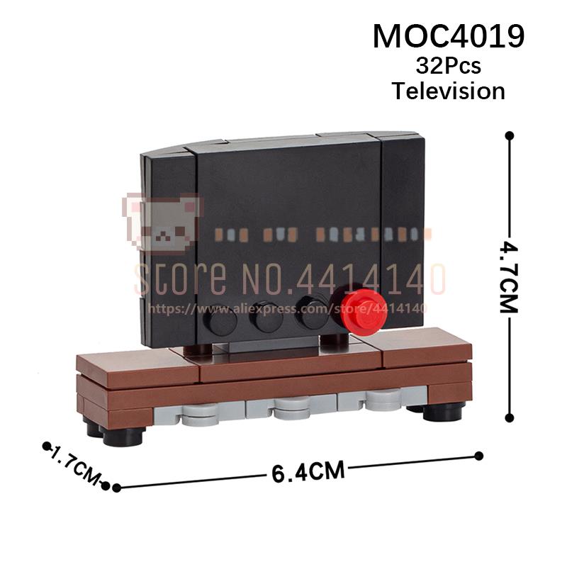 

Домашні меблі MOC Будівельні блоки Сцена міста DIY Кухня Ліжко Диван Туалет Ванна Модель Декорація Збірні цеглини Іграшки для дітей