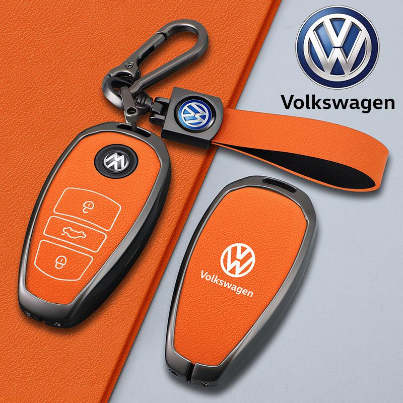 Per VOLKSWAGEN Lega di Zinco Pelle Custodia Protettiva Portachiavi Smart per Auto Guscio Porta Chiavi per VW Touareg L2032 Portachiavi Keyless