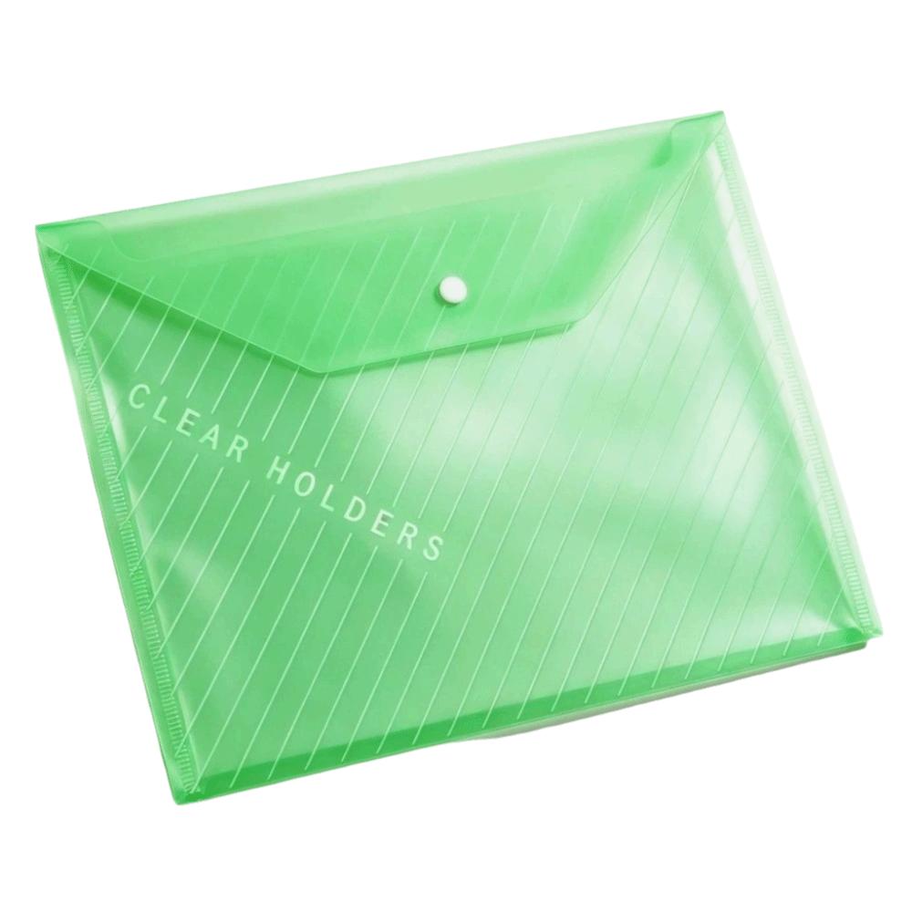 20 pcs PP Material A4 File Folders Clear Plastic Exam Paper Storage Bag Document Organization