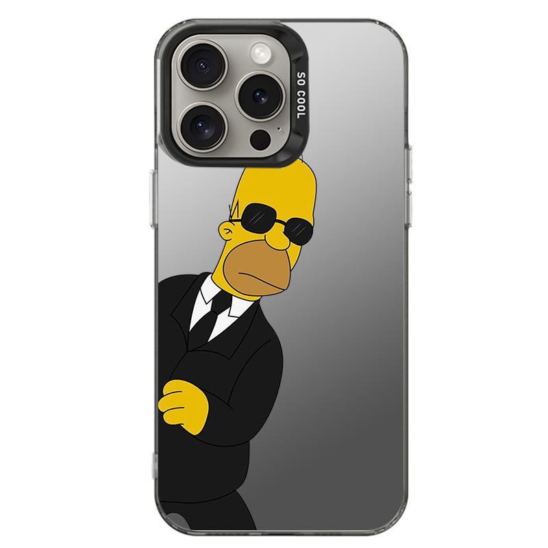 IMD Silber Simpsons Handyhülle für iPhone 15 14 13 8 11 12 - Stilvolle und schützende Hülle für Ihr Gerät