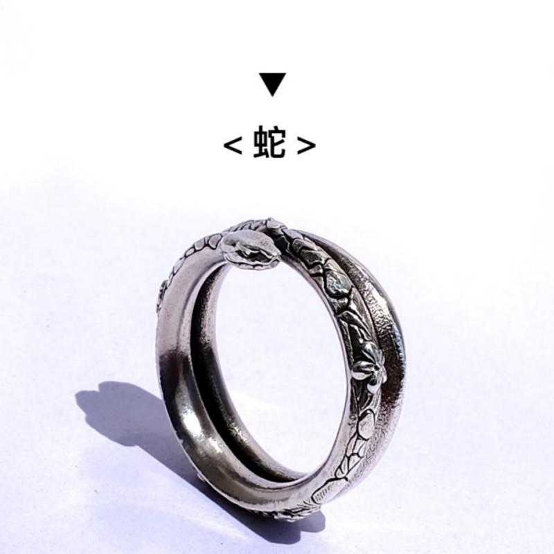 Vintage Floral Snake Ring Adjustable Open Band Womens Statement Jewelry Retro Chic Minimalist Design Adjustable Open Band