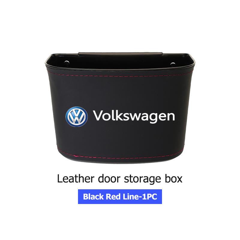 W164Leather Car Door Storage Box Phone Pocket Hanging Organizer For Volkswagen Golf 4 5 6 Tiguan Polo Scirocco Jetta CC