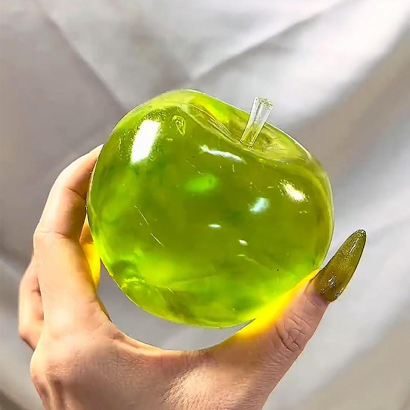 Green Apple Squishy Toy, Simulation Steamed Bun, Trending Funny Prank Stress Relief Ball, Decompression Artifact Kids Toy Gift
