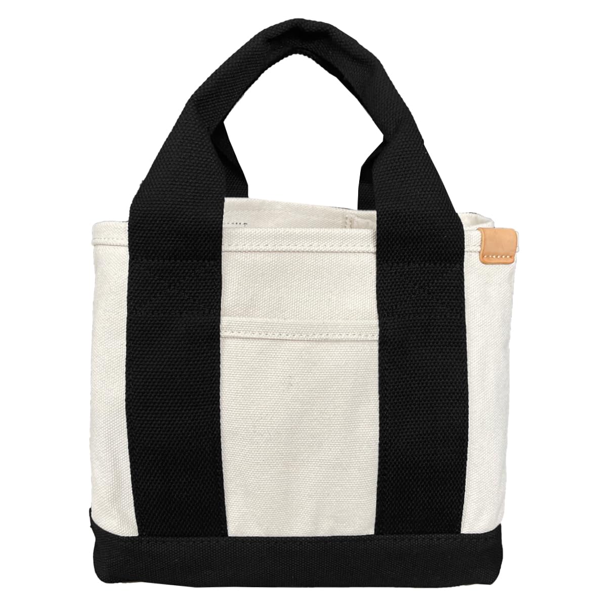 

Tote wide lunch for women x [Gisele] bag, small, canvas, lightweight, divider, self-supporting, gusset, handbag, bag, sub-bag, simple, (natural black)