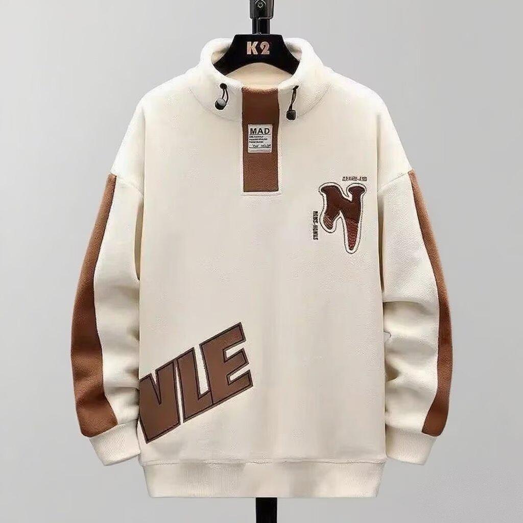 Korean-Japanese Harajuku Men's Double-Sided Fleece Hoodie