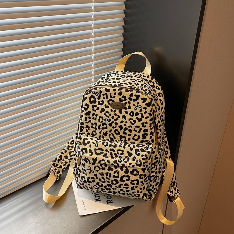 Little Leopard Print New Backpack Versatile Leisure Travel Backpack Fashionable Women's Schoolbag Casual Simple