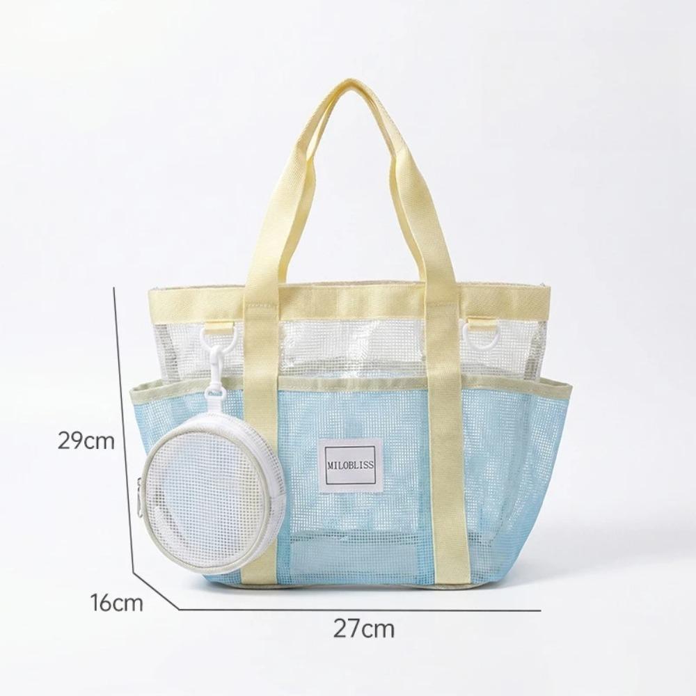 Waterproof Large Capacity Mesh Swimming Bag, Portable Outdoor Beach Tote for Women, Summer Travel Handheld Drainage Purse