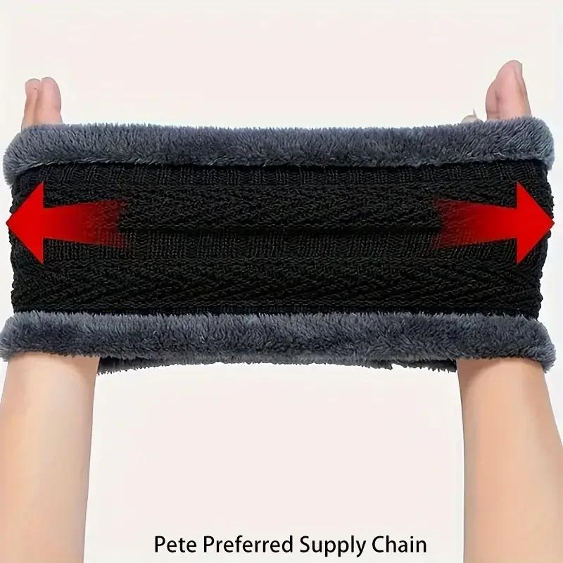 Winter Hats Knit Cap Men and Women Wool Hat Coral Fleece Scarf Outdoor Riding Hat Warm Thickening Plus Wool Neck Protect Cap