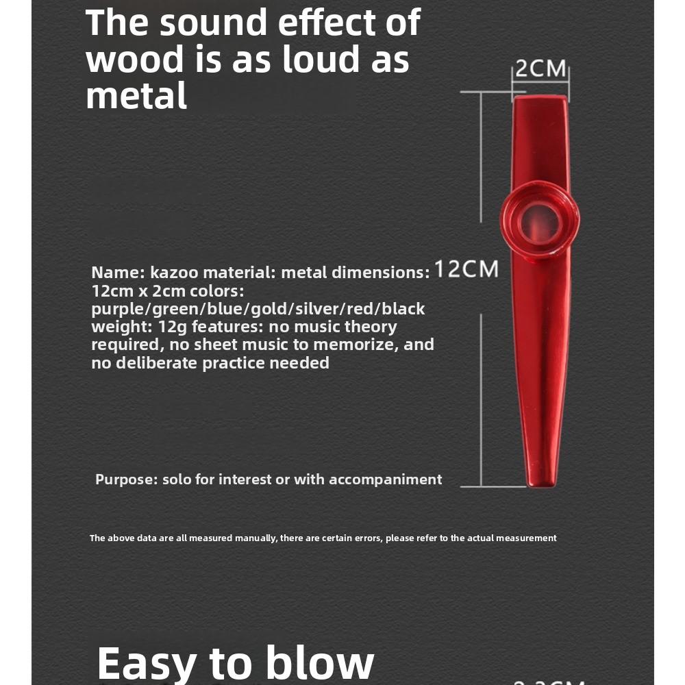 Metall-Kazoo, Professionelles Kunststoff-Kazoo, Kazoo-Trompeten-, Posaunen- und Saxophon-Stil, Kazoo-Röhren, Kazoo-Membranen