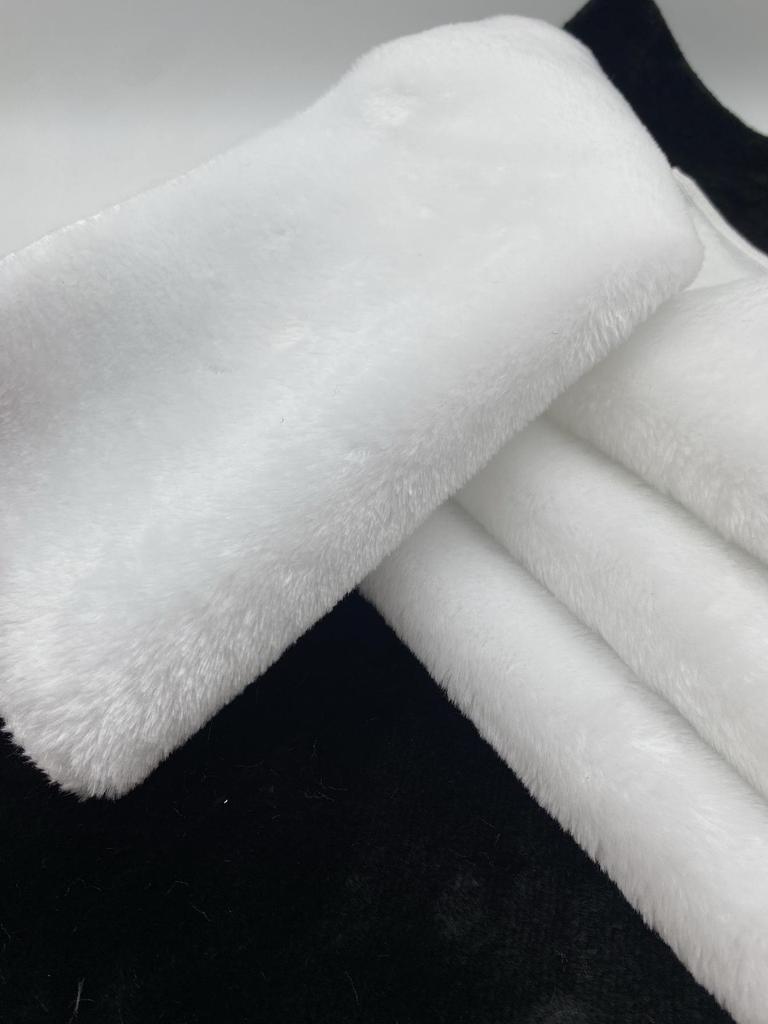 Black and White Plush Fabric Mat for Glasses, Phones, and Jewelry Display