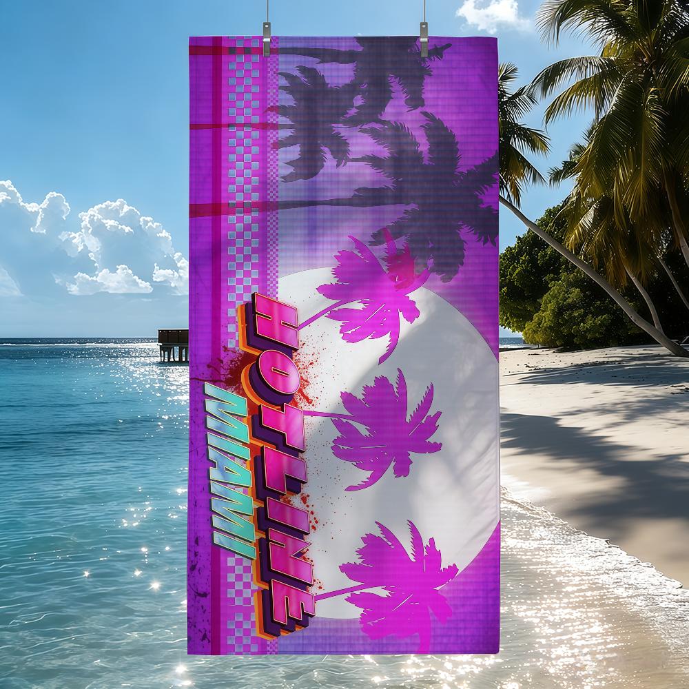 

Игровое H-Hotline M-Miami Полотенце Быстросохнущие Пляжные Полотенца Подходят Для Бассейнов Кемпинга Йоги И Тренажерного Зала W30*H60(CM)