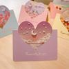 10Pcs Heart-shaped Greeting Cards Blank Handwritten 3D Oil Painting Cards Foldable Gift Card Various Festivals Gift Card