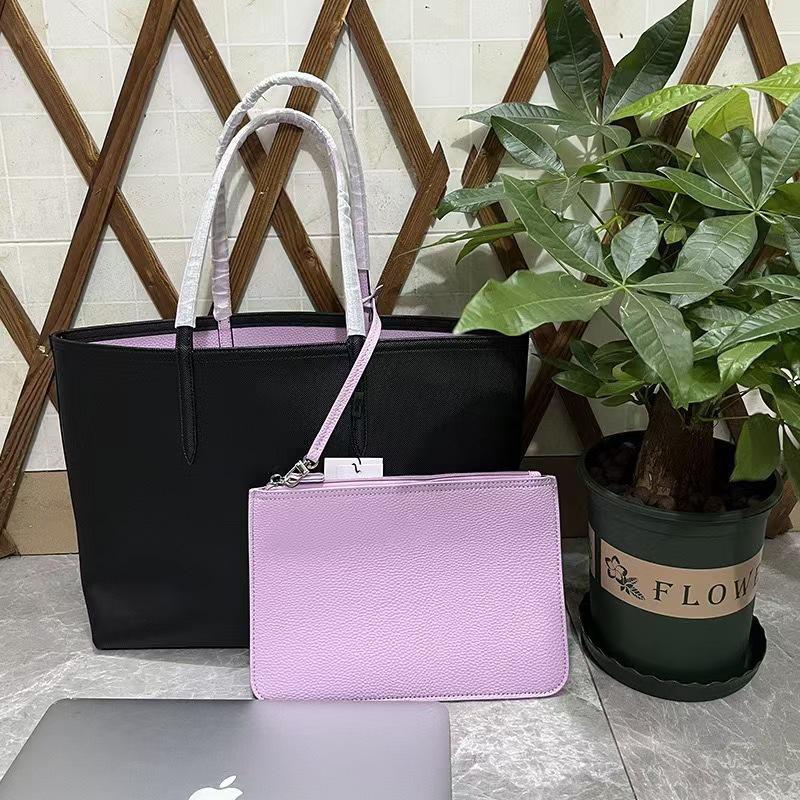 French Crocodile Women's Color Block Large Capacity Tote Bag - Fashionable and Simple Shoulder Handbag.