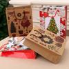 2022 New Year Christmas Candy Box Gift Bags Kids Favors Bag Snowflake Xmas Tree Plastic Packing Bag Noel Decor