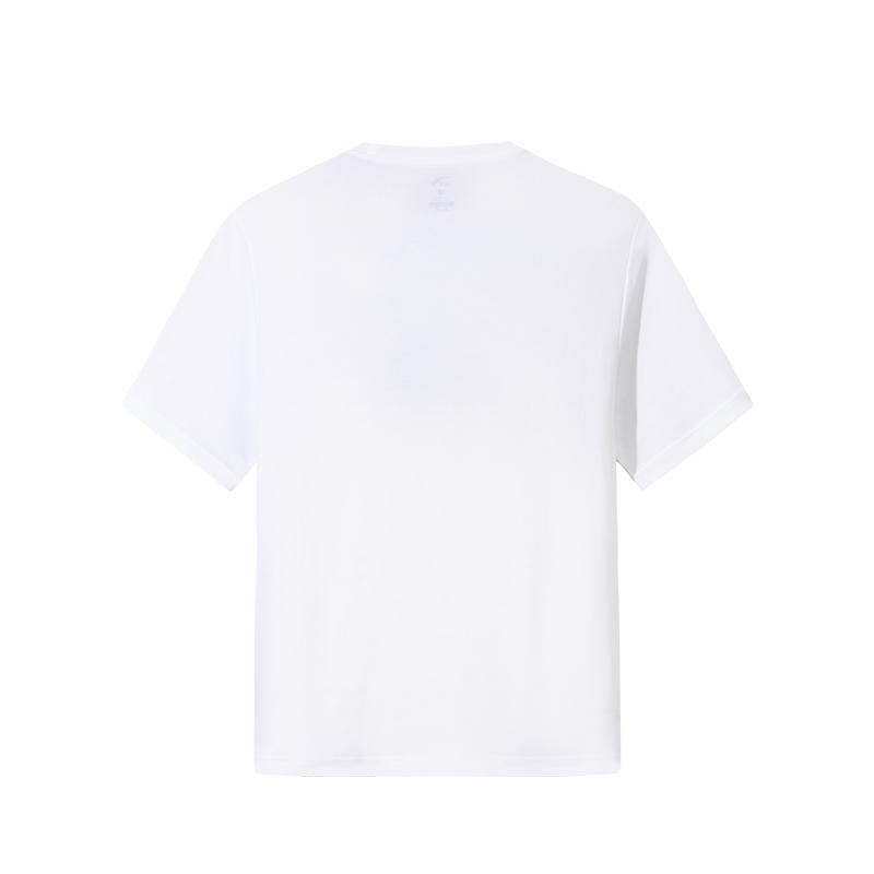Anta Outdoor Series Letter Round Neck Breathable Versatile Short Sleeve T-Shirt Men Tops Pure-White 952526101-5
