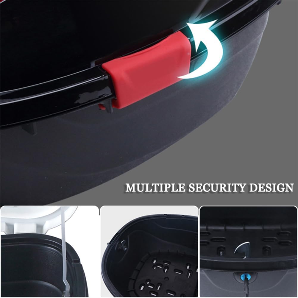 

Scooter Top Case 28L Hard Waterproof Universal Tail Trunk with Backrest and Plate Lockable Helmet Luggage Rear Box for Scooter Quad Motorbike 41.5*37*27.5cm чёрный