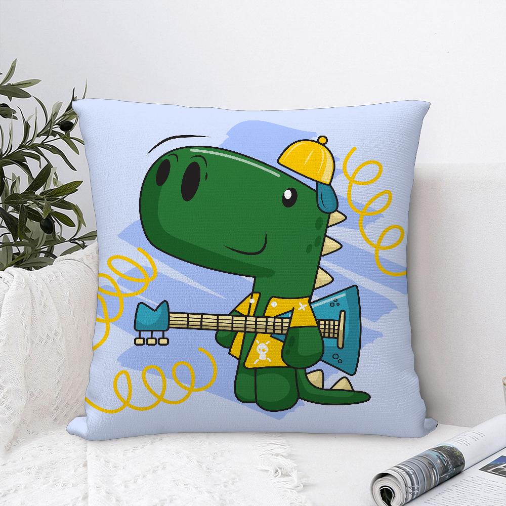Cartoon Dinosaur Cute Pillow Case Plush Fabric Soft Pillowcase Double Sided Print Sofa Cushion Cover Throw Pillow Cover
