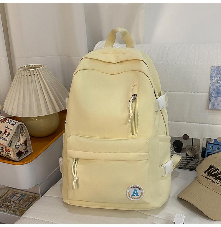 Schoolbag Mori girl bag solid color simple schoolbag junior high school college student leisure travel simple and lightweight backpack