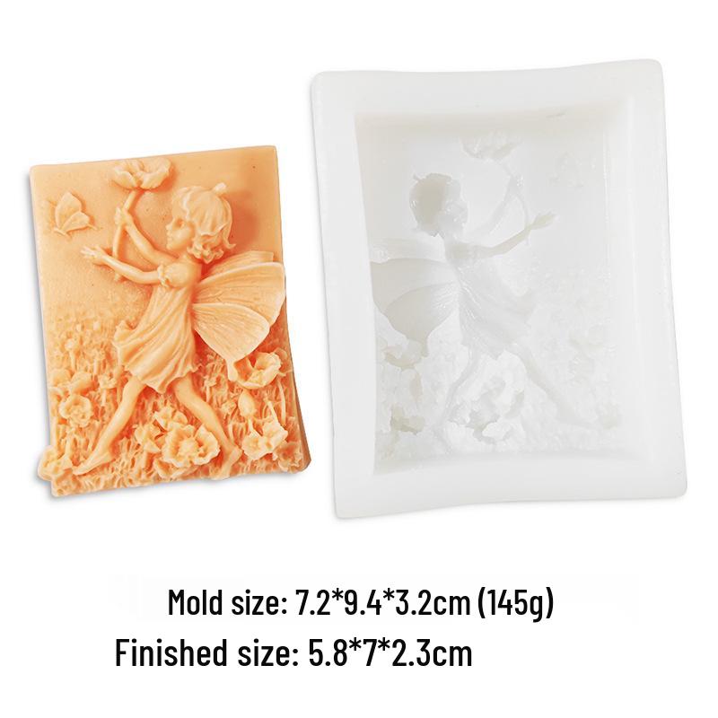 Retro Praying Angel Garden Fairy Silicone Mold for Soap, Candle, or Plaster Epoxy