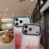 Glitzer-Treibsand-Bling-Handyhülle für iPhone 17 16 15 14 13 Pro Max Stoßfester Kamera-Stoßfänger Glänzende Rosa Rückseite