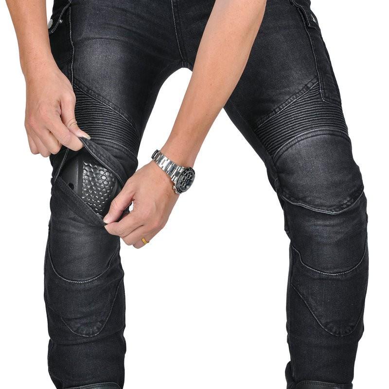 Silikon Dolgulu Koruyucu Pantolonlu Erkek Motosiklet Sürüş Kot Pantolonu Biker Sokak Giyimi Kullanımı