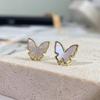 ZAKOL Trendy Butterfly Zirconia Stud Earrings For Women Girls Metal Crystal Ears Accessories Party Birthday Daily Zircon