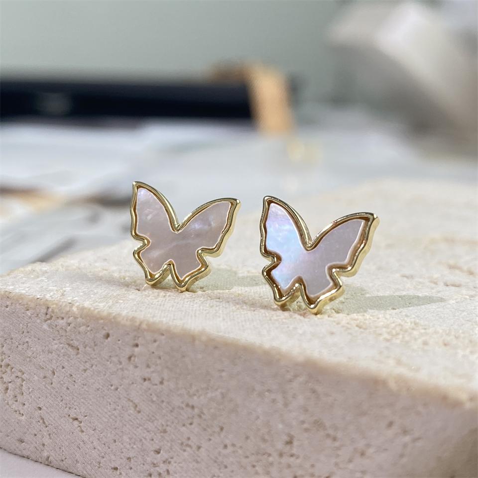 ZAKOL Trendy Butterfly Zirconia Stud Earrings For Women Girls Metal Crystal Ears Accessories Party Birthday Daily Zircon