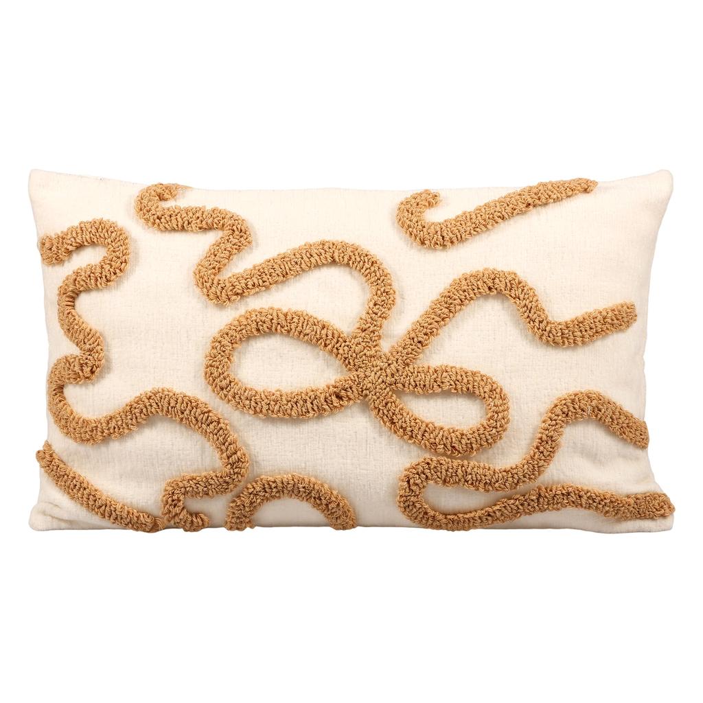 Bow Pillow Cover Boho Neutral Pillow Cushion Case Farmhouse Modern Decorative for Bed Sofa Living Room Nordic Style