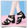 2025 Women's Peep Toe Roman Chunky Heel Sandals - Summer Fashion with Thick Sole