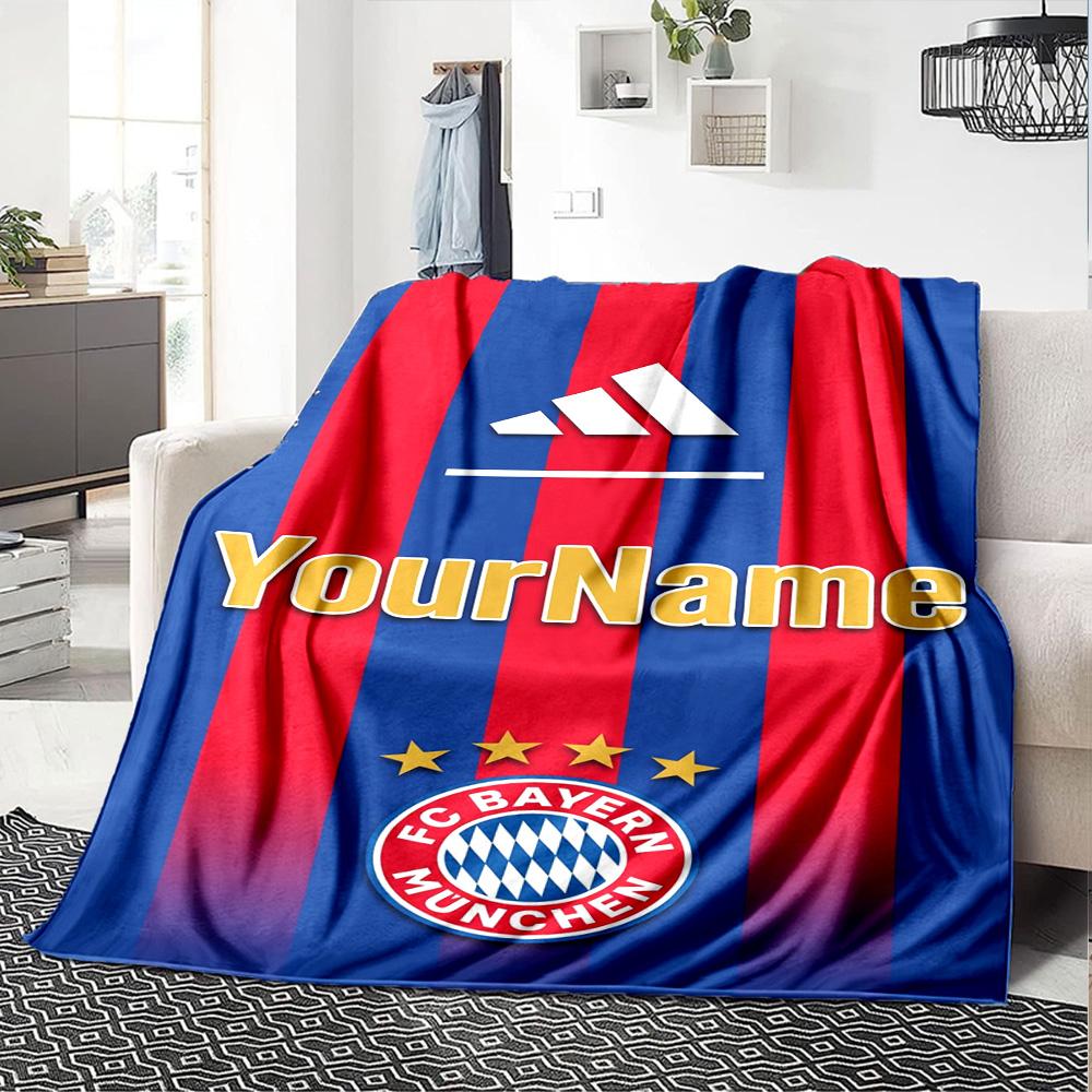 Bayern Munich Personalized Name Blanket Gift Personalized Blanket Durable Comfort Perfect for Couch Chair Sofa Livingroom Ideal for All Seasons