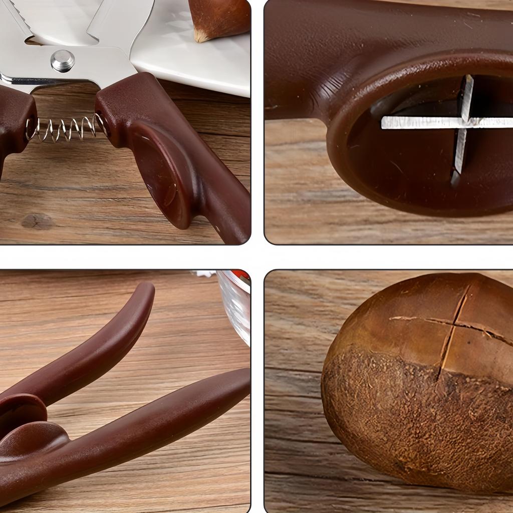 1PC Rugged Stainless Steel Chestnut Cutting and Cracking Tool, Sheller for Roasting Chestnuts and Candy Making, Stainless Steel Kitchen Gadget