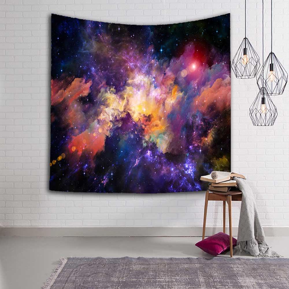 Galaxy Hanging Wall Tapestry Hippie Retro Home Decor Yoga Beach Towel Starry Sky Stars Blanket Table Cloth Scenery Decoration