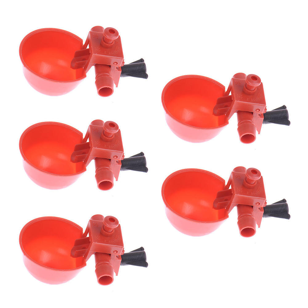 Chicken Drinker Drinking Cups for Chickens Red Quail Chicken Waterer Bowl Automatic Poultry Coop Feeder Water Drinking Cups