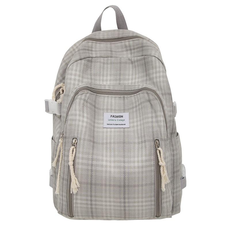 Japanese Leisure Art Mori Small Fresh Plaid Schoolbag Backpack Female Korean Version Junior High School Students Travel Backpack