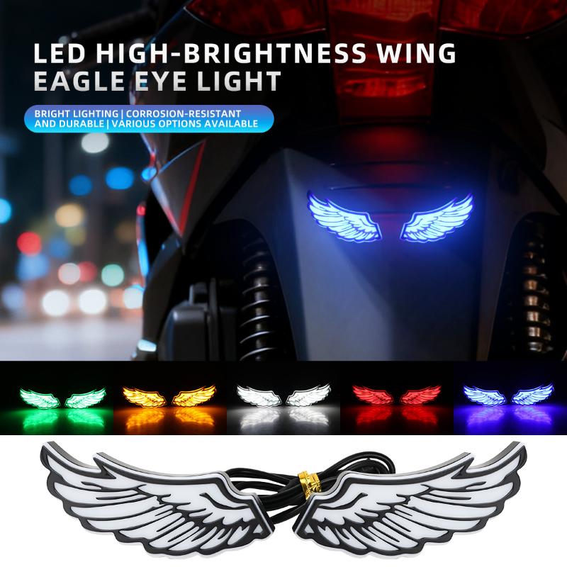 Motorcycle Led Wing Shape Eagle Eyes Light Rear Tail Lamp Decorative Light Creative Flashing Indicator Blinker Signal Light