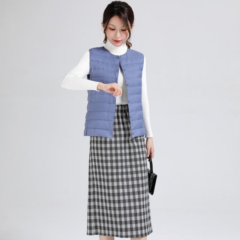 Womens Lightweight Duck Down Vest Sleeveless Puffer Gilet Warm Inner Layer Slim Fit Short Coat