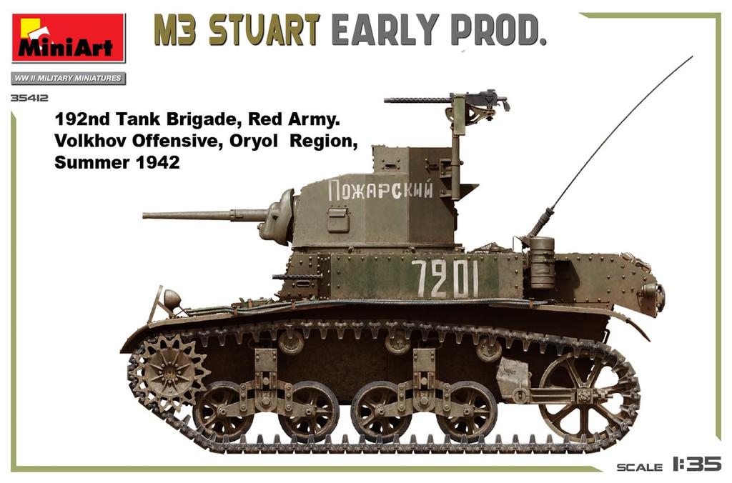Miniart France M3 Stuart Early Type Plastic Model MA35412 1/35