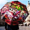 Fantasy Creatures Hotel  Umbrella Folding Umbrella, Automatic Umbrella 8-Frame for Travel, Camping Use Gift for Halloween Christmas