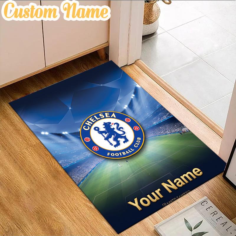 Custom Name Chelsea Football Club Crest Rug, Office Rug, Chair Rug, Carpet for Living Rooms, Doormat Game Rug Home Decor Christmas Gifts