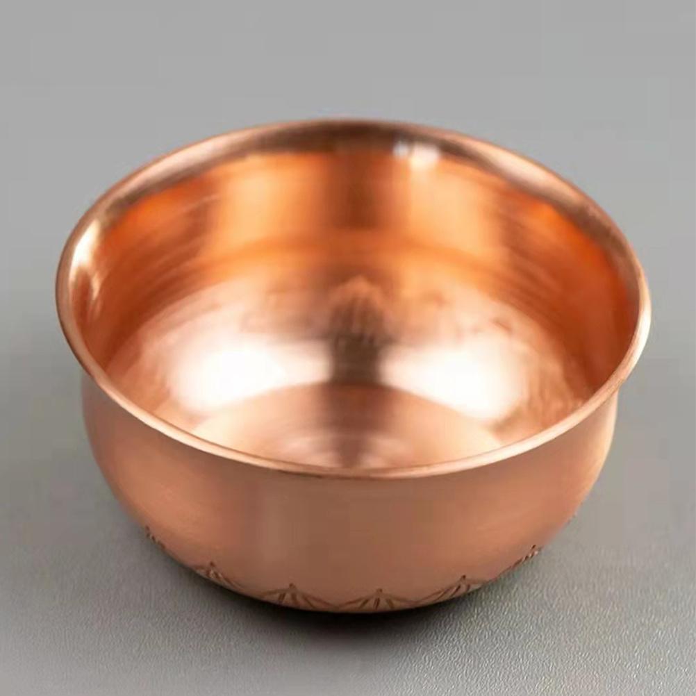 Utsökt Buddhistisk Kopp i Koppar Robust Gyllene Metall Tillbedjan Kopp Kompakt Storlek Hem Skrivbord Dekorativ Buddhism Offer