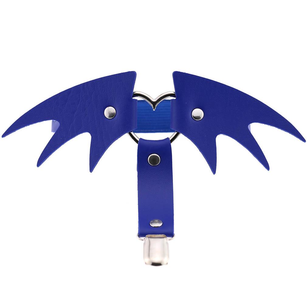 Punk Heart Leather Garter Belt with Wings - Street Style Nightclub Halloween Leg Jewelry Clip