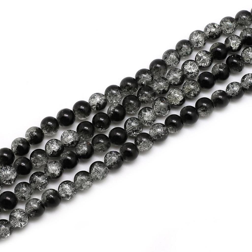 4/6/8/10mm High Quality Crackle Design Glass Beads Colorful Smooth Round Beads For Jewelry Making DIY Bracelet Necklace Earring