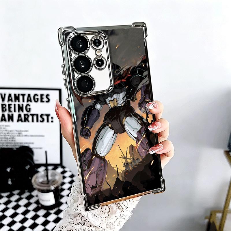M-Mazinger Z Anime Plating Phone Case For Samsung Galaxy S24 S25 FE S26 Edge S23 Ultra S22 S21 Plus S20 Anti-Fall Airabag Cover