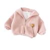 Winter Lambswool Hoodie for Babies - Thickened Velvet, High Collar, Long Sleeve