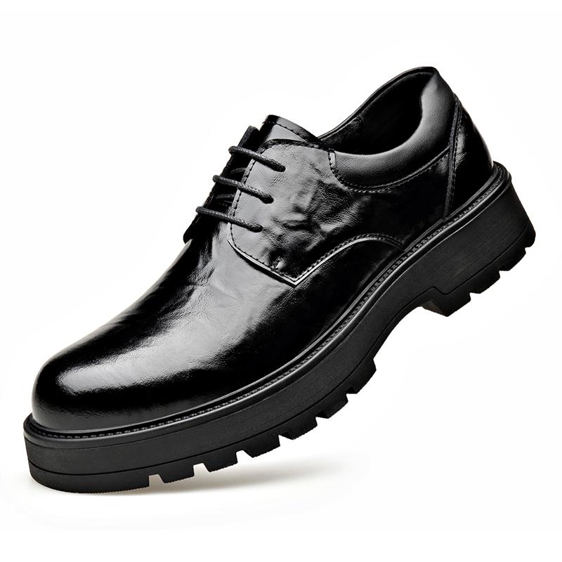 

Мода 2025 Итальянский бренд Мужские туфли на толстой подошве Формальные туфли для собеседования Деловые повседневные туфли Классические коричневые мужские банкетные кожаные туфли 44 чёрный