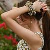 Fine Bay Swim Hair Scrunchie, Floral Green