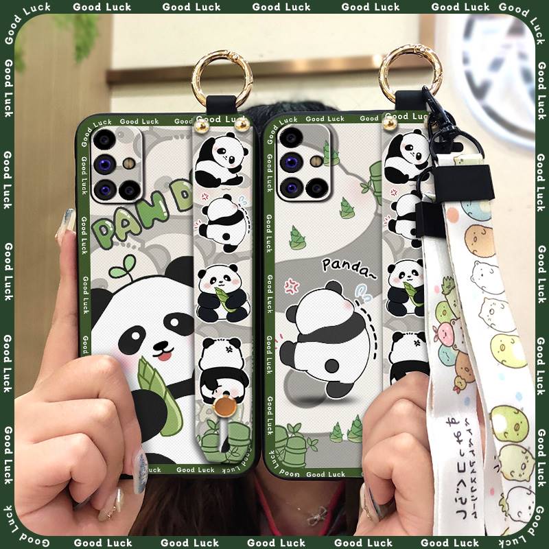 Kickstand Fashion Design Phone Case For Samsung Galaxy M31S/SM-M317F/M315F Lanyard Anti-dust Ring Wristband Soft case