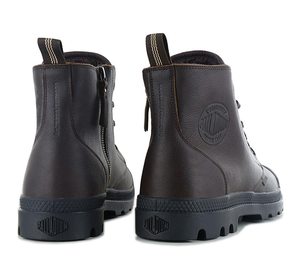 Palladium Pampa Hi Zip Leather ESS - Pánské boty Leather Brown 76888-248-M ORIGINAL